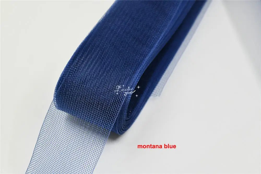 Soft Polyester Mesh Ribbon Flat Plain Crinolines Braid with Horsehair Fabric for Hats Craft wedding Dress 3cm 5cm 7cm