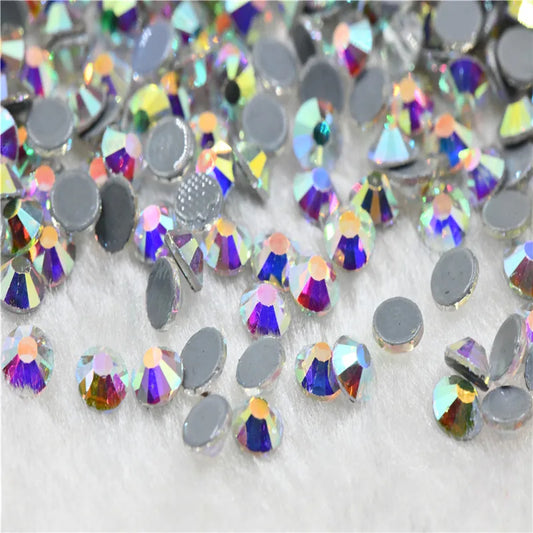 10 bags Bulk wholesale Hot fix Iron on Rhinestones Flatback Crystal AB for clothing Decoration Crafts