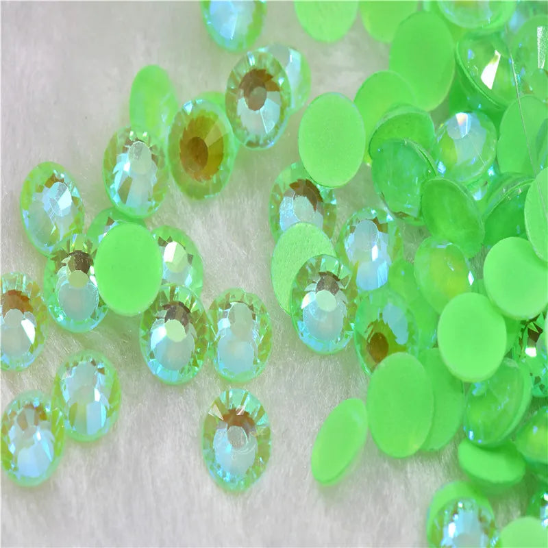 ss6 Rinestones nails crystals Flatback Non Hotfix Nail Art glass Glue  Neon ab ss12 ss16ss20 ss30