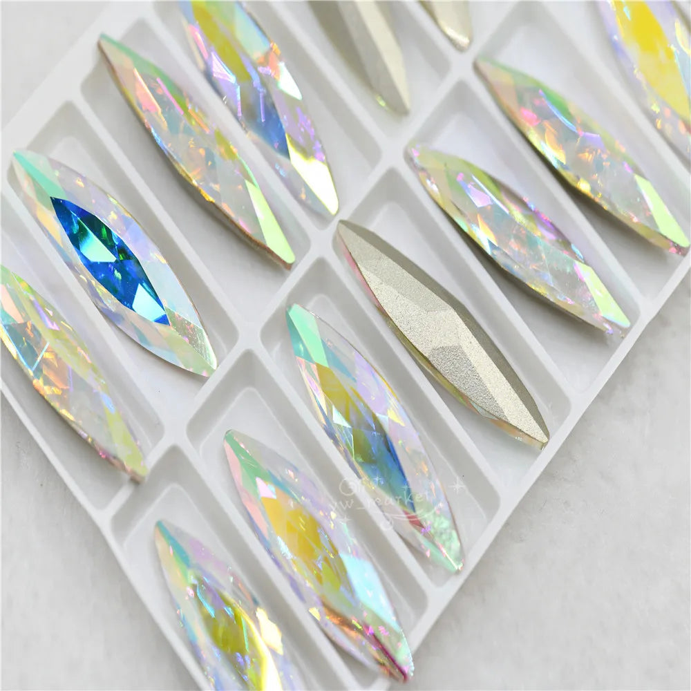 K9 crystal ab DIY beads Teardrop Pointback Glass rhinestones Stones  Jewelry Accessories Home  Decoration  High Quality