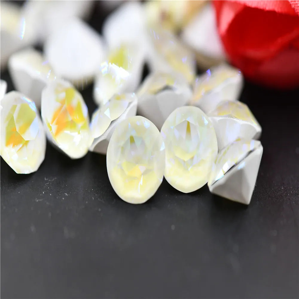 8mm Loose beads K9 Glass Nail Rhinestones Fancy Stones Pointback Crystal Accessories Jewelry Making