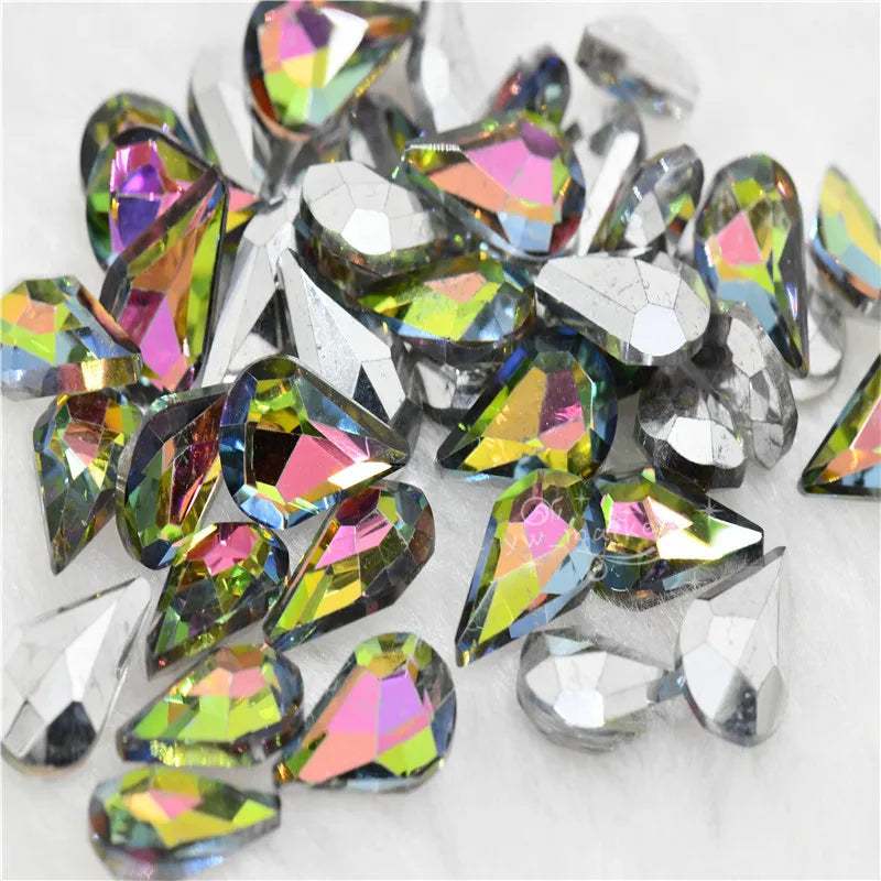 5x8mm 8x13mm glass fancy stone pointback crystal Diamante Rhinestones Droplet jewels Nail Art Decoration