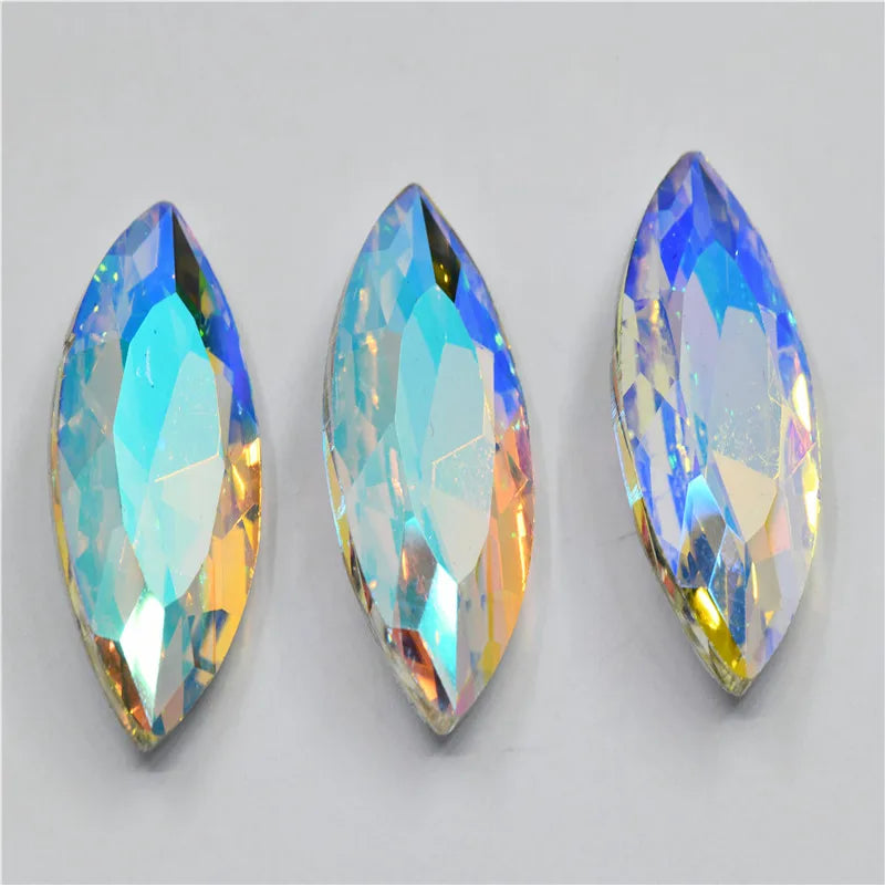 crystal glue on rhinestone crystal appliques glass pointback Paradise Shine color  DIY BEAD jewelry  Needlework accessories