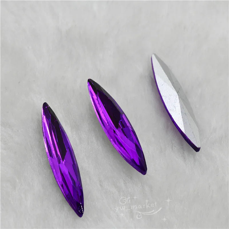 Beads For Jewelry Making Purple Strass Crystal Teardrop navette glass Stones Clothing Crafts