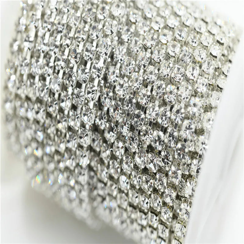 rhinestone chains crystal ab cup silver gold applique trims sew on  dress Accessories 10yards