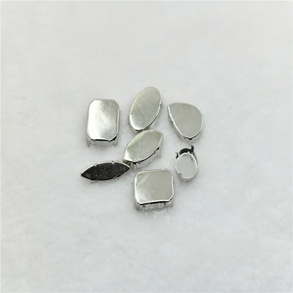 Strong  Empty  Rhinestone Claw Setting  for Jewellery Soldering Silver Teardrop oval navett round