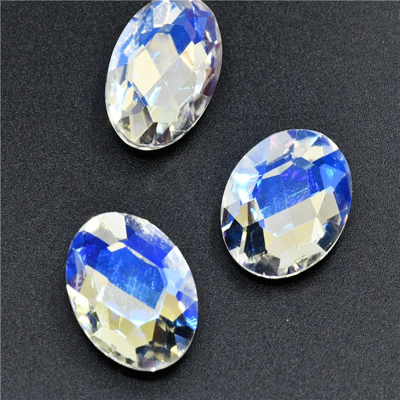 Moonlight color Droplet  Home Decoration Rhinestones Glass  Rivoli Navette  Glue on jewels  Crafts 20x30mm 17x32mm