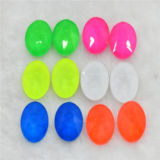 27mm Neon color gem flowers shape round  large stones Jewels making  beads rhinestones applique  glass pintback