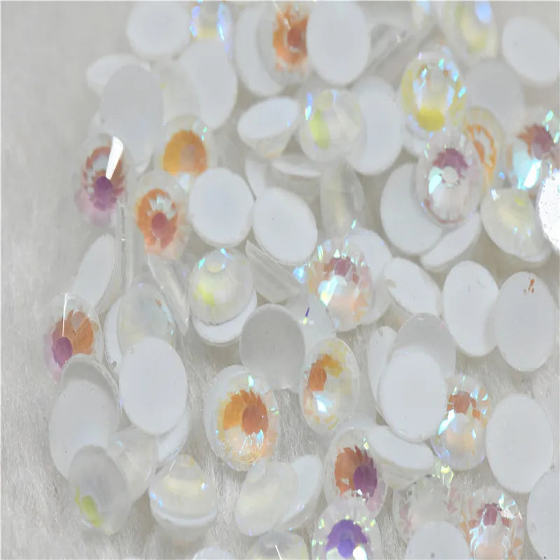 ss6 Rinestones nails crystals Flatback Non Hotfix Nail Art glass Glue  Neon ab ss12 ss16ss20 ss30