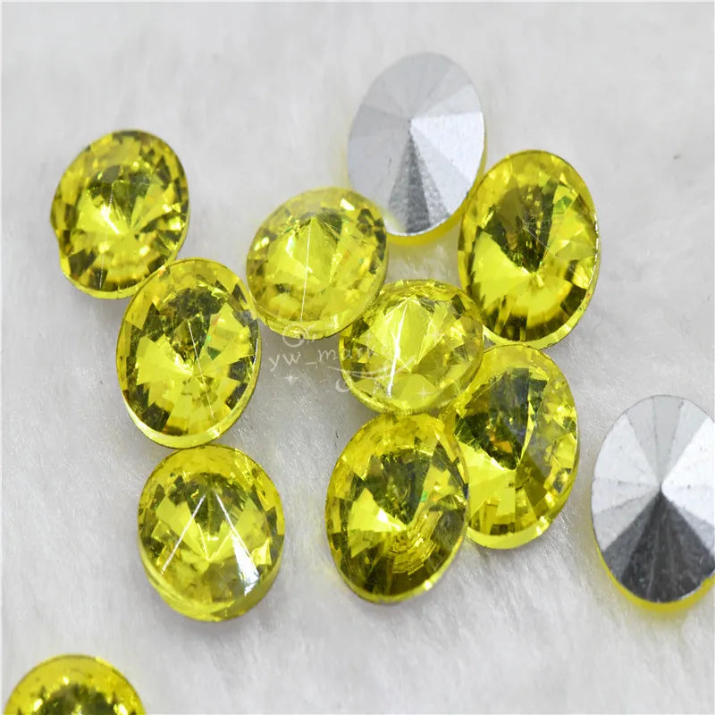 bulk Rhinestones rivoli Glass Crystal pointback strass Stone clear ab Jewelry Making garment applique 6mm 8mm 10mm  20mm