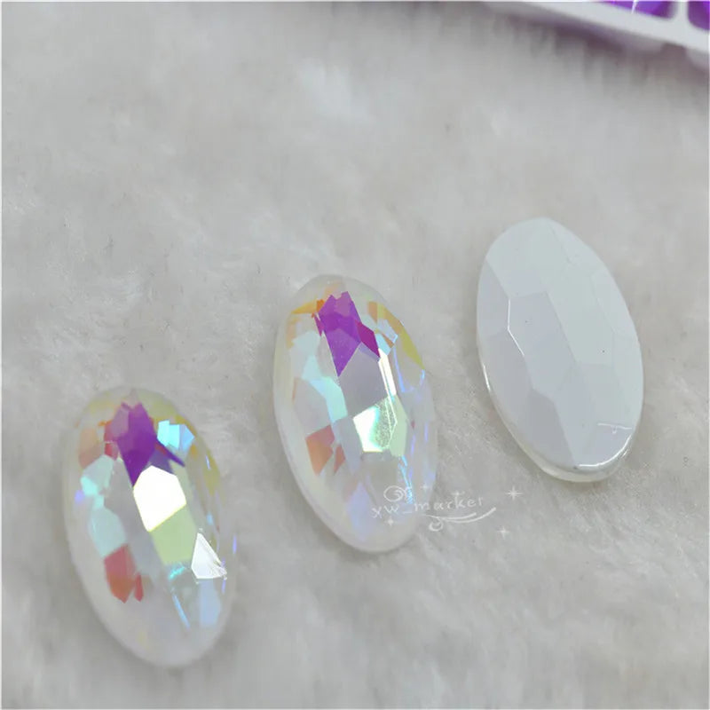 Oval Glass Crystal Pointback Rhinestone decorative crystals crafts Stones strass Beads for jewelry 20x30mm 13x18mm 10x14mm