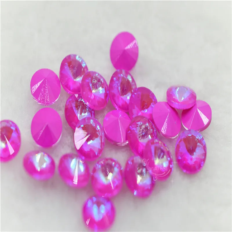 Rivoli Ab Glass Crystal Rhinestones For Needlework Pointback Stones Dress  Decoration Jewelry Making 8mm 10mm 12mm 14mm 18mm