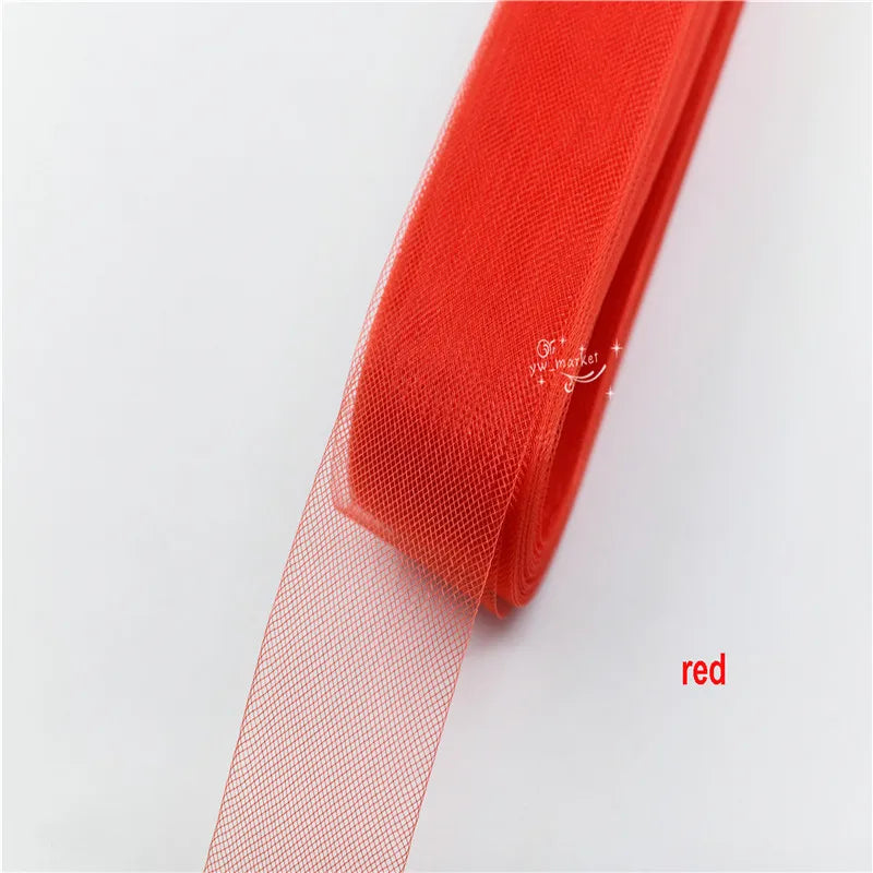 Soft Polyester Mesh Ribbon Flat Plain Crinolines Braid with Horsehair Fabric for Hats Craft wedding Dress 3cm 5cm 7cm