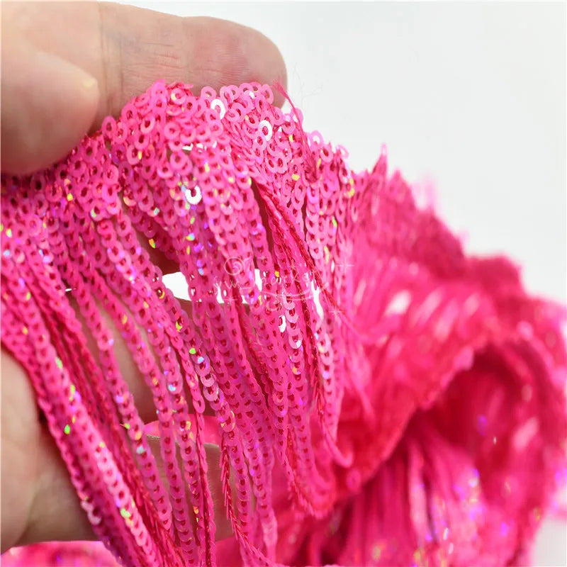 17cm Laser Tassel Fringe trim lace  fabrics for show clothes crafts making dress skirt decoration