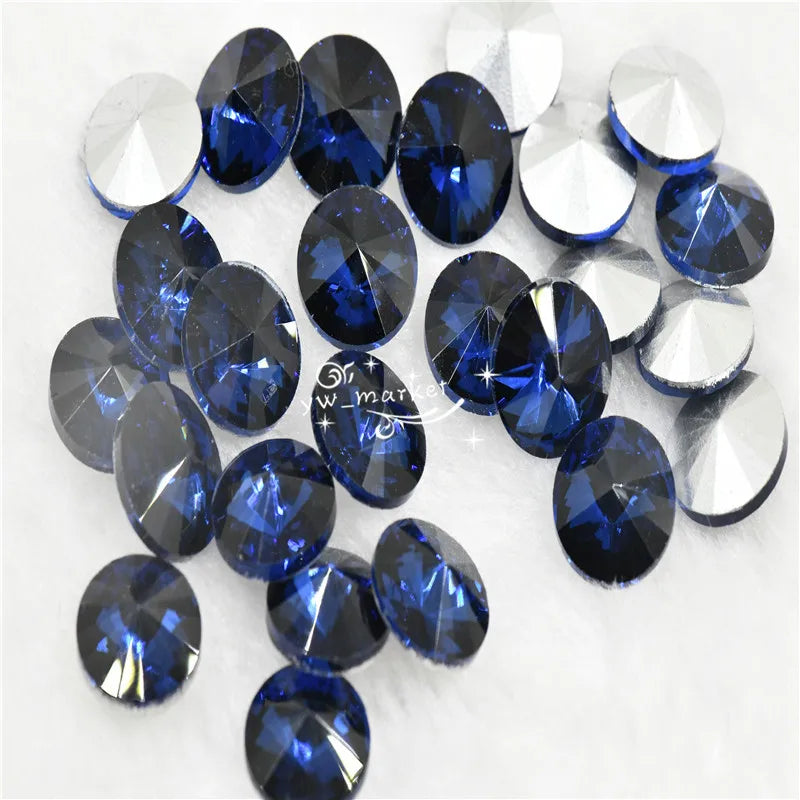 bulk Rhinestones rivoli Glass Crystal pointback strass Stone clear ab Jewelry Making garment applique 6mm 8mm 10mm  20mm