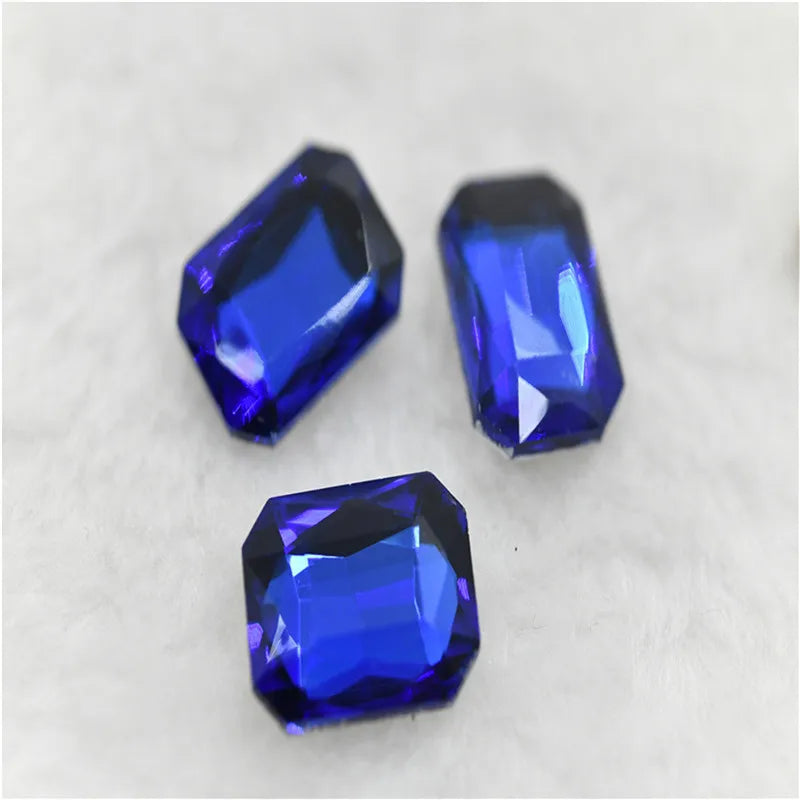 Rectangle Glitter Loose Beads Glass Crystal Pointed Back Fancy Stones Strass Rhinestone For Clothes Shoes DIY