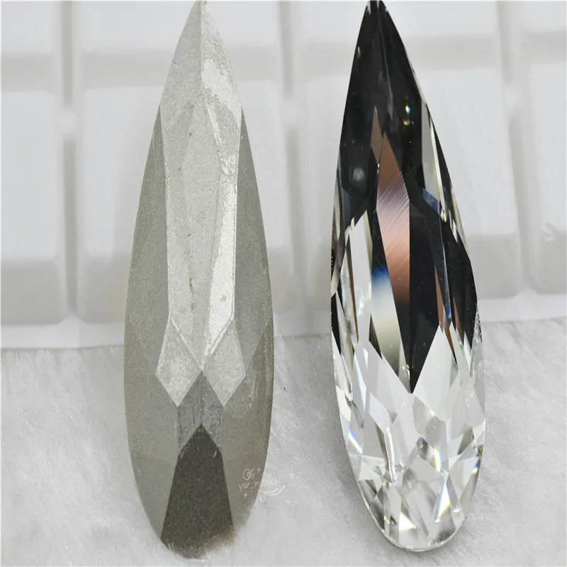 k9 50mm x20mm glass pointback Rhinestone  Long TearDrop jewels and home Decoration High quality large stones  for needlework