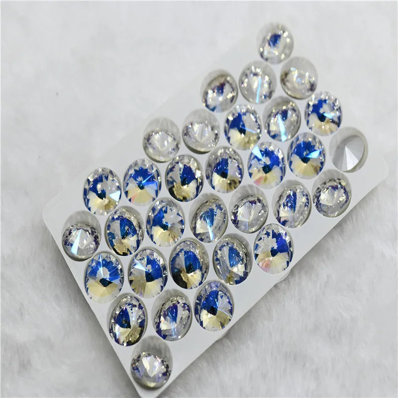 Moonlight color Droplet  Home Decoration Rhinestones Glass  Rivoli Navette  Glue on jewels  Crafts 20x30mm 17x32mm