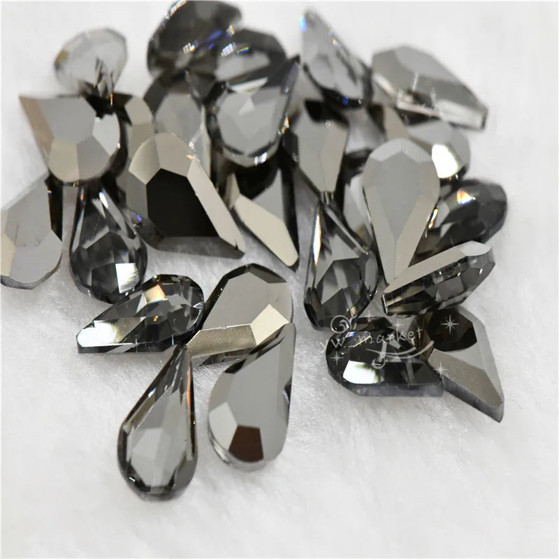 5x8mm 8x13mm glass fancy stone pointback crystal Diamante Rhinestones Droplet jewels Nail Art Decoration