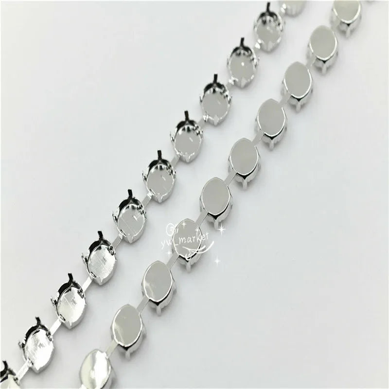 strong empty cup chain silver  large size for round rhinestones 6mm 8mm 10mm 12mm 16mm 18mm 14mm Jewellery Soldering by yard