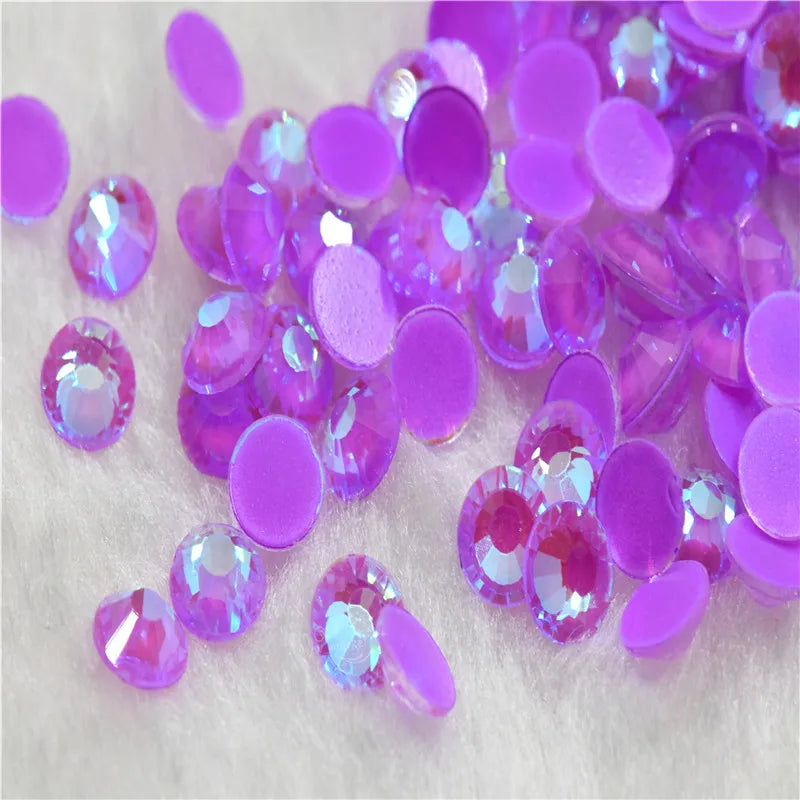 ss6 Rinestones nails crystals Flatback Non Hotfix Nail Art glass Glue  Neon ab ss12 ss16ss20 ss30