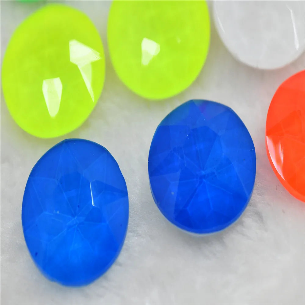 27mm Neon color gem flowers shape round  large stones Jewels making  beads rhinestones applique  glass pintback