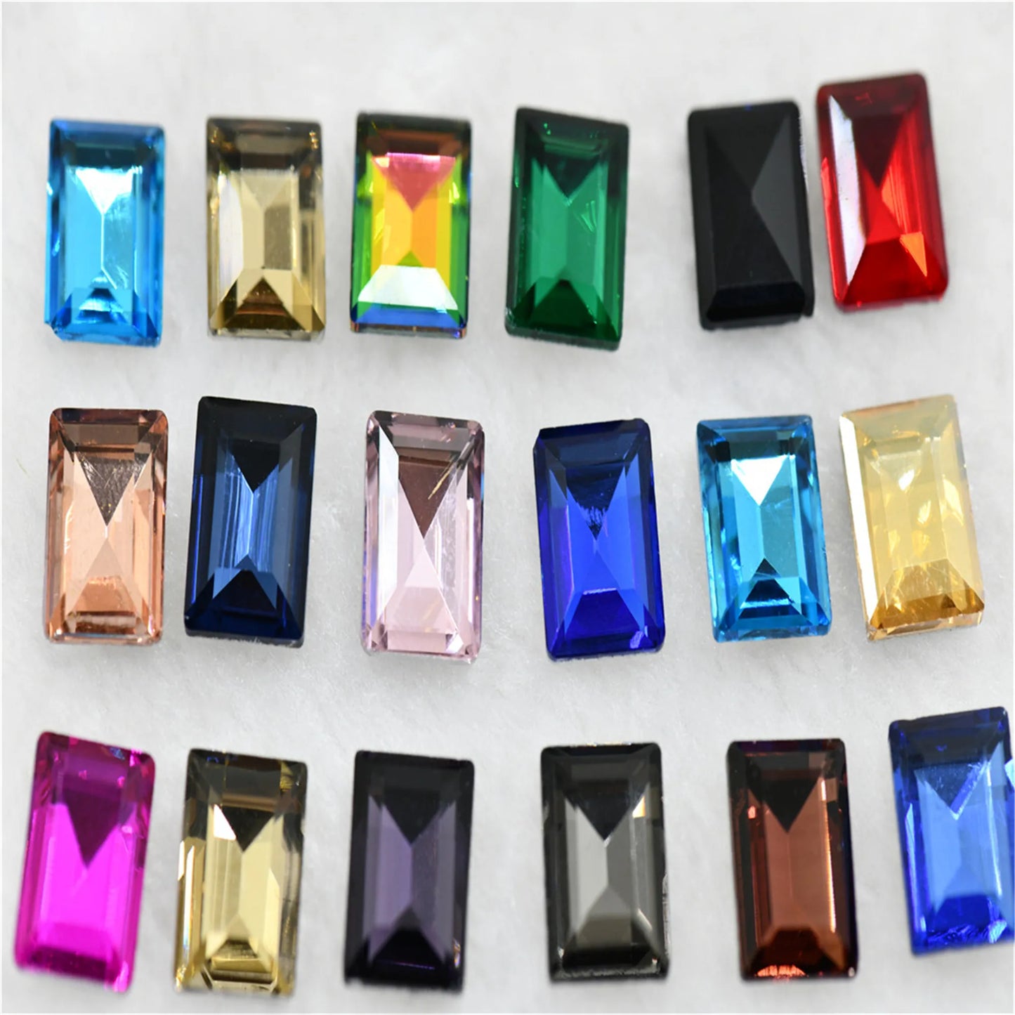 Rectangle Crystal Rhinestones Glue On Glass Glitter Strass Glass Stones Used Nail Art Stone DIY Jewelry Making