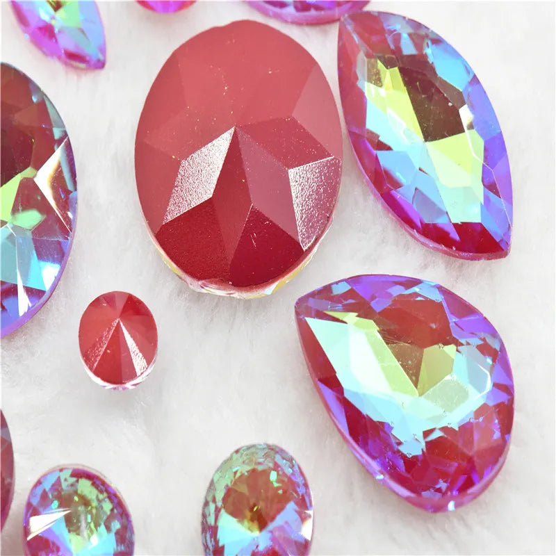 Wine red mocha AB crystals for handicrafts Handcrafts stones and crystals fancy stones glass pointback beads