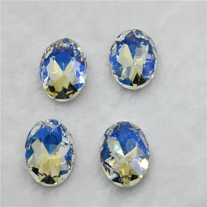 Moonlight color Droplet  Home Decoration Rhinestones Glass  Rivoli Navette  Glue on jewels  Crafts 20x30mm 17x32mm