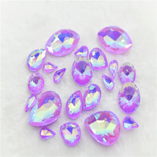 rhinestone purple mocha ab strass stones Rivoli horse eye  teardrop Pointback  Glue on Clothes Amazing gems Jewelry making