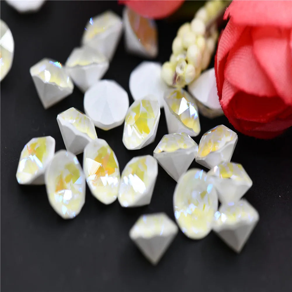 8mm Loose beads K9 Glass Nail Rhinestones Fancy Stones Pointback Crystal Accessories Jewelry Making