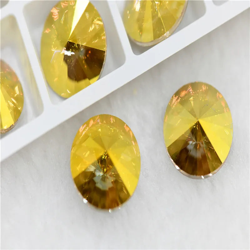 k9 glass Sunshine strass stone beads for  jewels making Rhinestones for DIY Apparel Clothing Decoration teadrop Rivoli