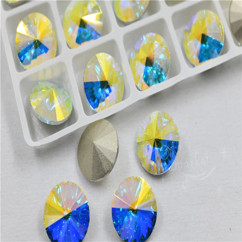 K9 crystal ab DIY beads Teardrop Pointback Glass rhinestones Stones  Jewelry Accessories Home  Decoration  High Quality