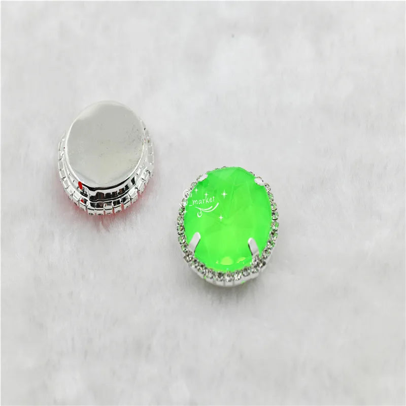 27mm round fluorescence Color crystals rhinestone with silver claw Buttons  Jewelry making dress sewing