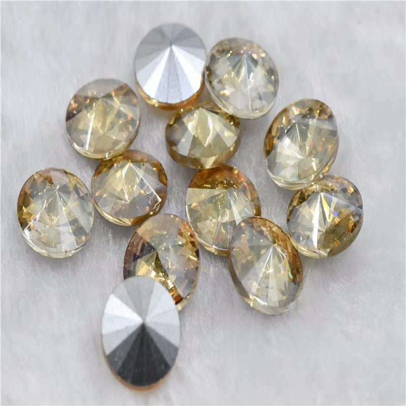 bulk Rhinestones rivoli Glass Crystal pointback strass Stone clear ab Jewelry Making garment applique 6mm 8mm 10mm  20mm