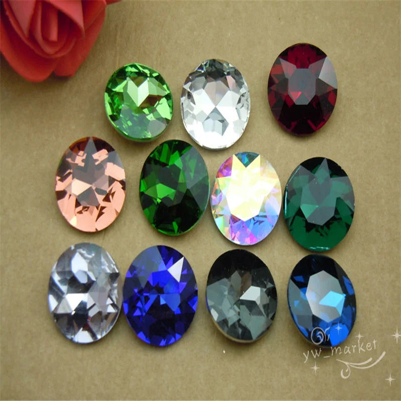 27mm Baoshihua Round strass applique rhinestone Glass Jewels crafts Flat Top Plated Colors 44pcs