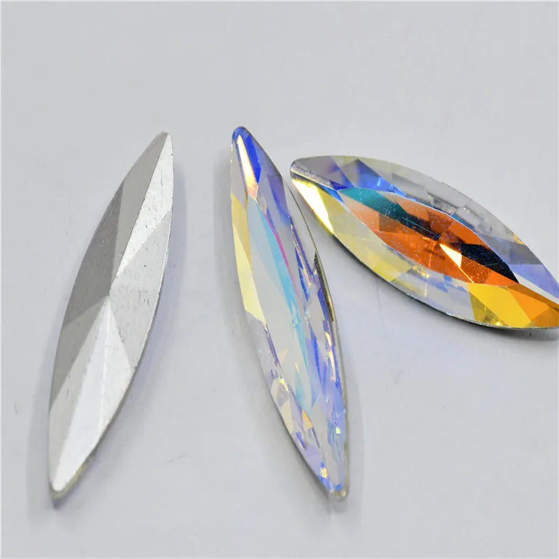 crystal glue on rhinestone crystal appliques glass pointback Paradise Shine color  DIY BEAD jewelry  Needlework accessories