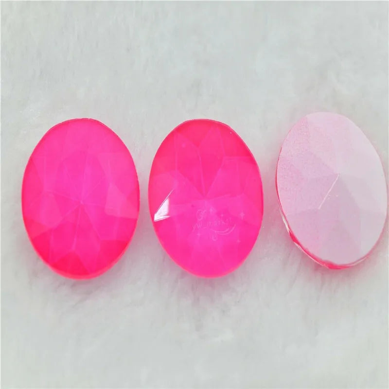 27mm Neon color gem flowers shape round  large stones Jewels making  beads rhinestones applique  glass pintback