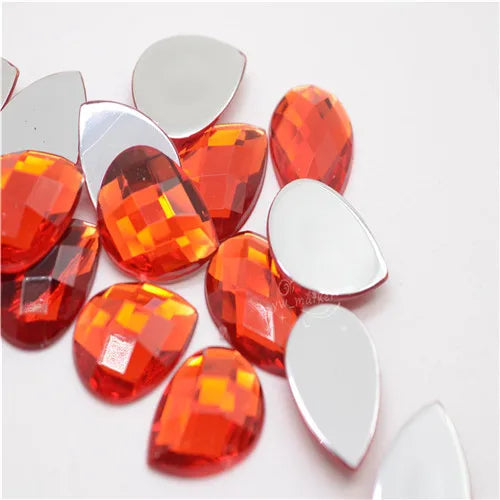 Wholesale Acrylic Teardrop Colors Rhinestones Flatback Stone customes DIY