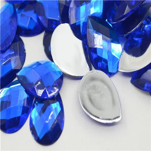 Wholesale Acrylic Teardrop Colors Rhinestones Flatback Stone customes DIY