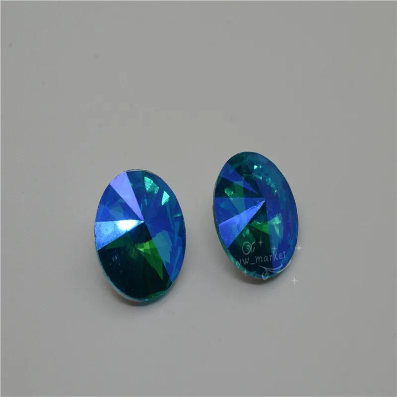 Rhinestones glass crystal stones aquamarine AB Rivoli Teardrop Navette square Jewels making