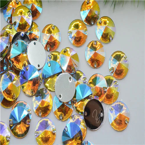 Rivol colour AB Rhinestones Acrylic Strass Crystal Applique sewing suppliese for Clothes