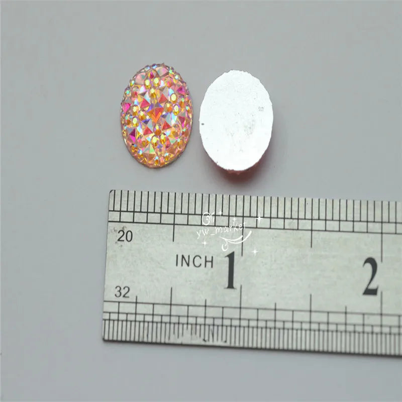 Round  AB Glitter Faux Resin Rhinestones Acrylic Flatback Gems  Jewels Dress DIY 12 14 16 18mm