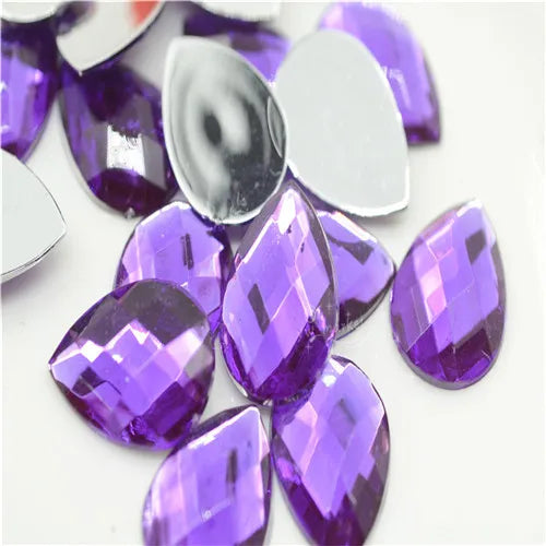 Wholesale Acrylic Teardrop Colors Rhinestones Flatback Stone customes DIY