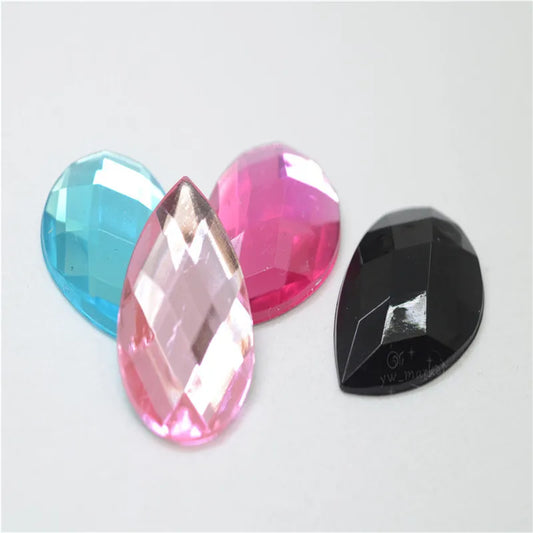 Wholesale Acrylic Teardrop Colors Rhinestones Flatback Stone customes DIY