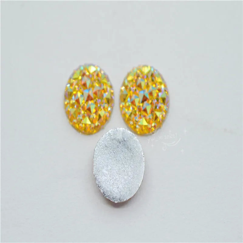 Round  AB Glitter Faux Resin Rhinestones Acrylic Flatback Gems  Jewels Dress DIY 12 14 16 18mm