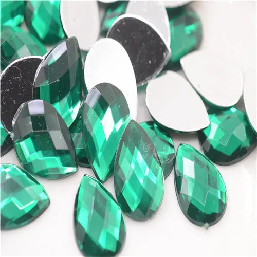 Wholesale Acrylic Teardrop Colors Rhinestones Flatback Stone customes DIY