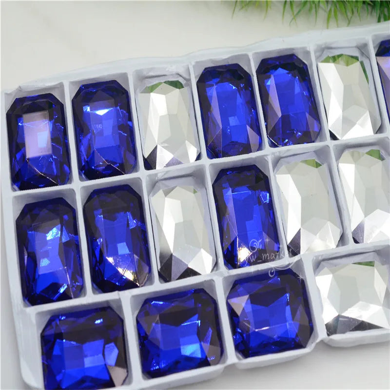 30mm x 40mm  Rectangle Crystal Glass Rhinestones Color Jewels Making 27PCS Large Stones