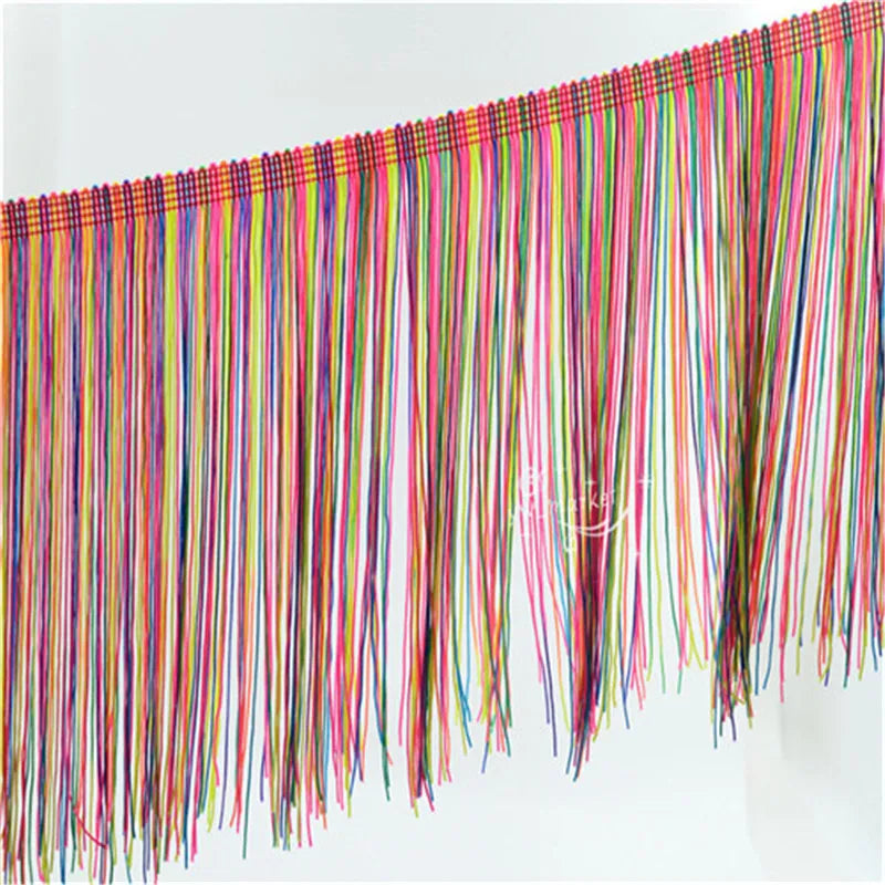 1 yard mixed color Tassel Fringe ribbon trimming latin Clothes crafts 20cm wide