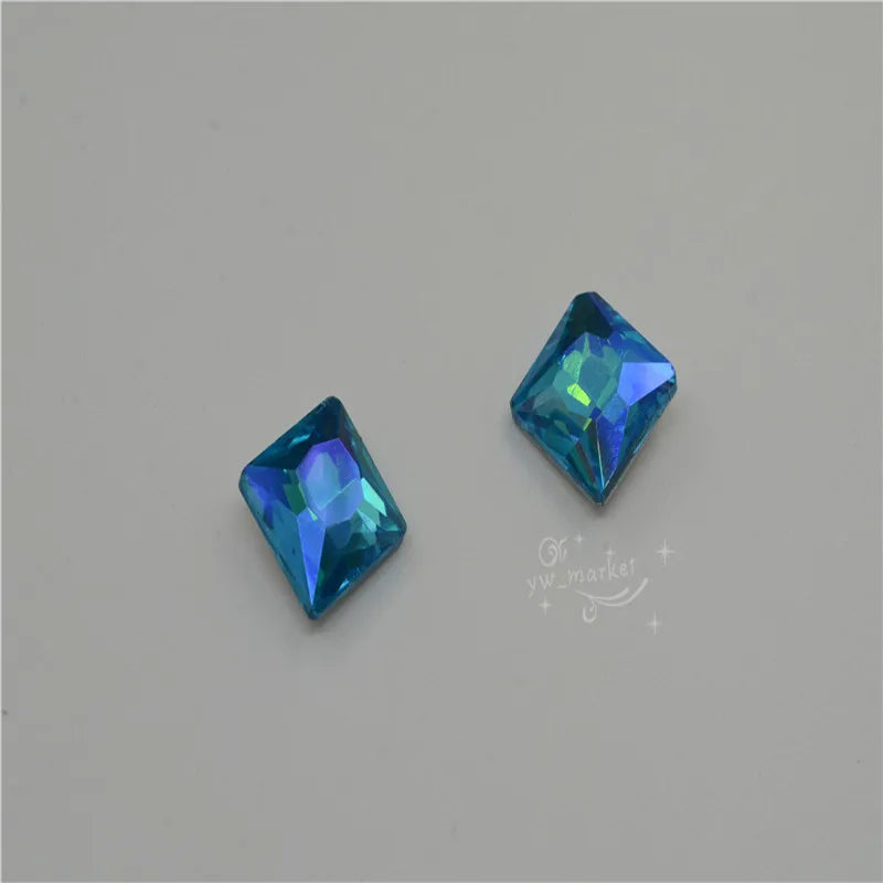 Rhinestones glass crystal stones aquamarine AB Rivoli Teardrop Navette square Jewels making